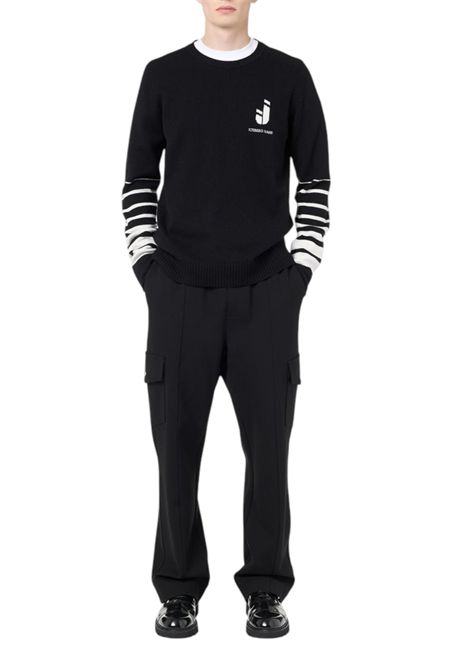 Couli Cargo Fit Trousers in herringbone wool blend ICEBERG JEANS | Trousers | B021PPM19000